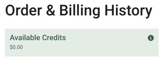 Account credits in green box at top of page